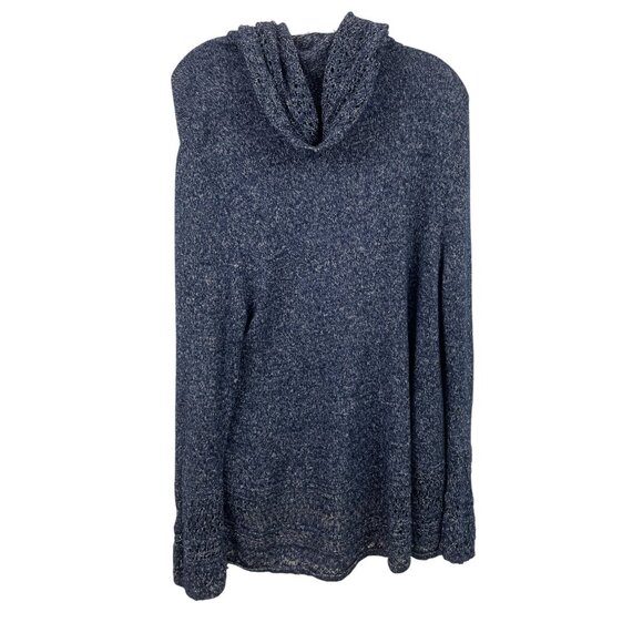 Charter Club Womens Size Large Blue Hooded Open Front Cardigan Sweater - Picture 2 of 8